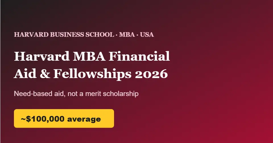 2026 MBA SCHOLARSHIP PROGRAM IN HARVARD UNIVERSITY