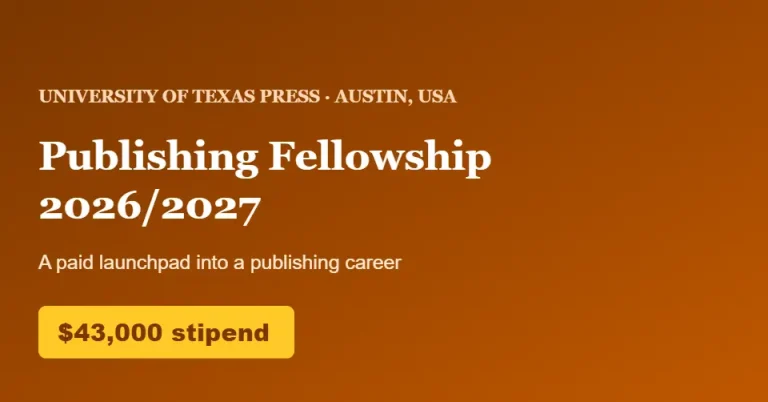 University of Texas Press Publishing Fellowship 2026/2027